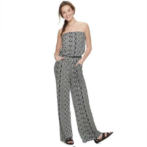 Pink Republic Vertical Print Jumpsuit Large - Picture 1 of 5